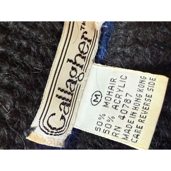 Vintage 90s Gallagher Women's Med Mohair Wool Blend Pull Over Sweater Purple - Picture 4 of 8